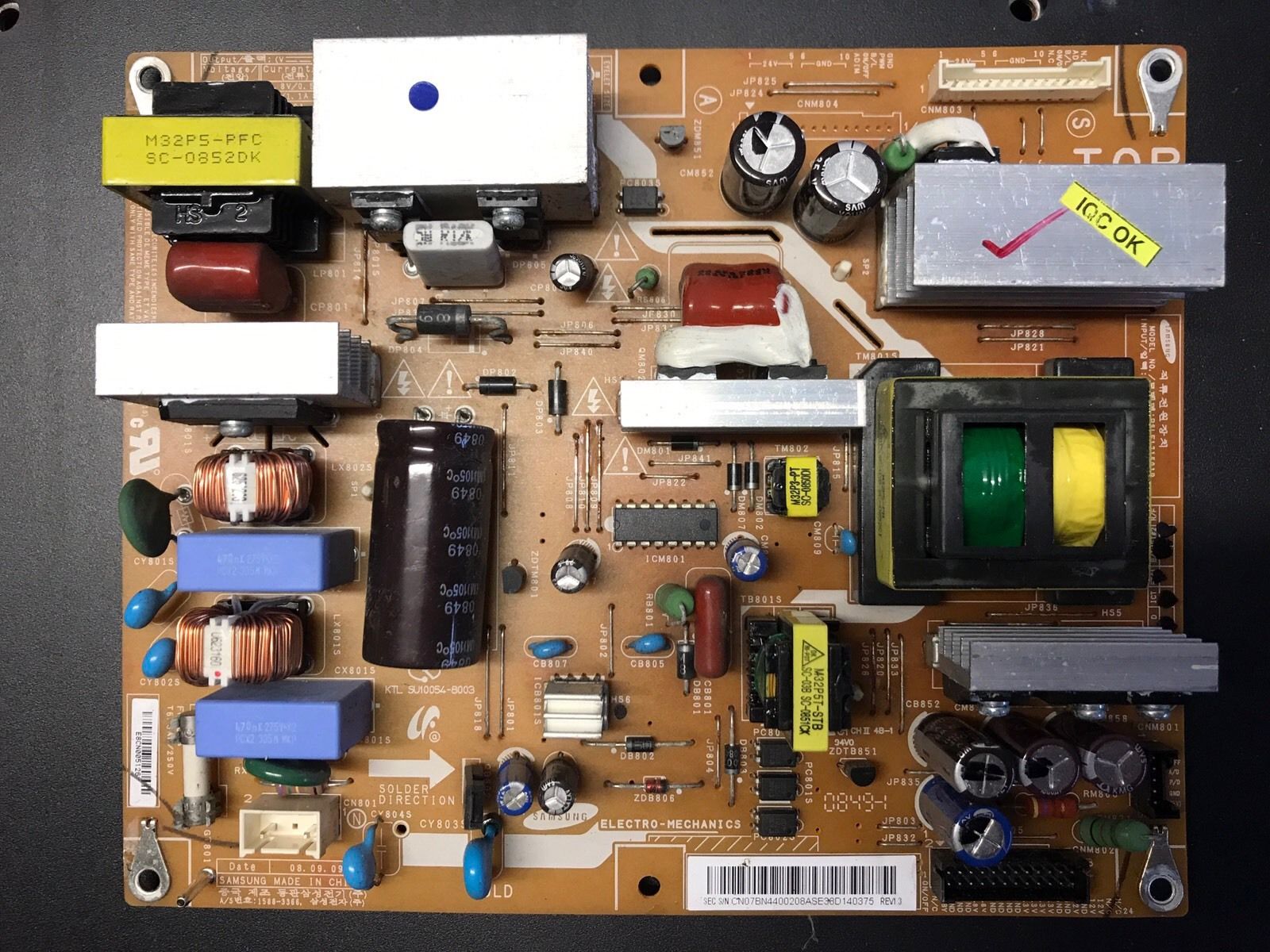 samsung TV power supply board BN44-00208A from LA32A450C